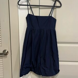 Aritzia Sunday Best ELIO POPLIN DRESS in Navy Size S
